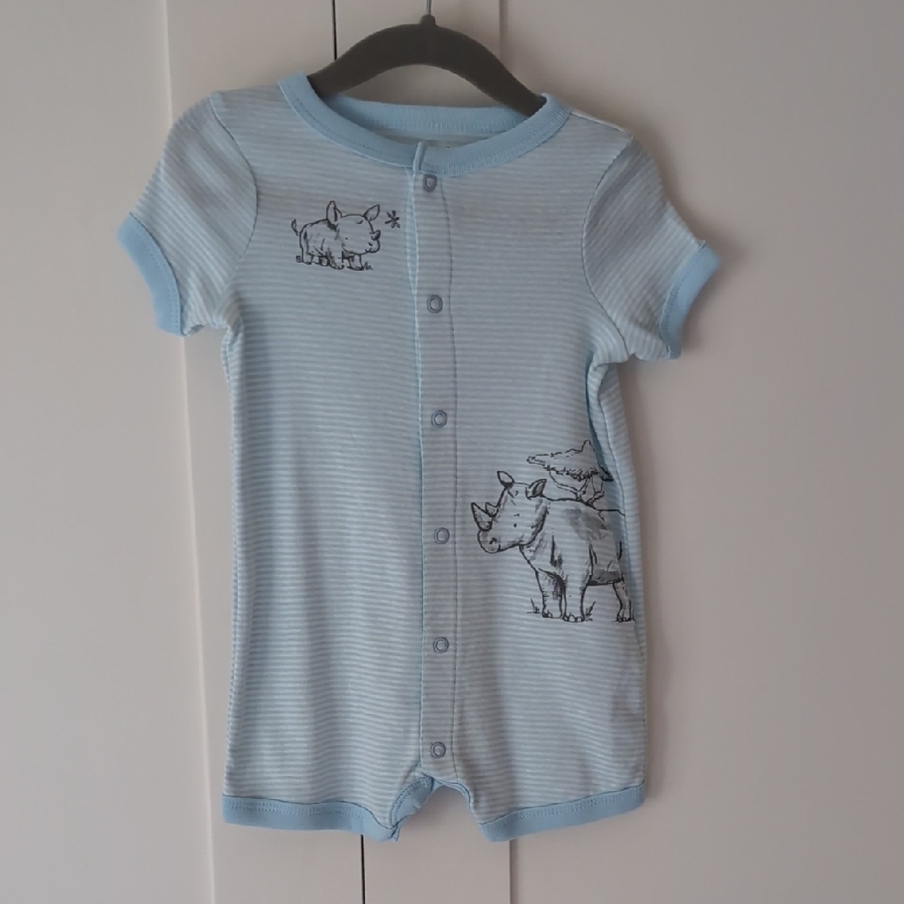 Carter's Light Blue Striped Baby Romper